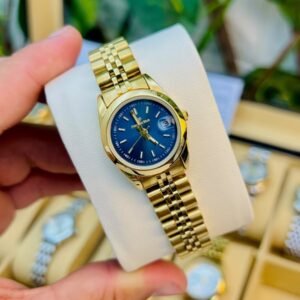 Diamond Blue Gold Watch-Blue Dial