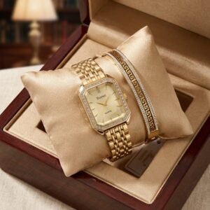 Watch & Bracelet Combo — Stainless Steel, Waterproof