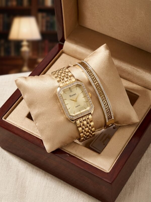 Watch & Bracelet Combo — Stainless Steel, Waterproof