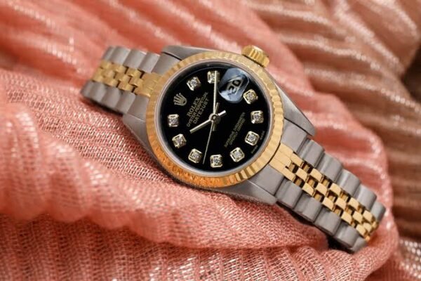 2-Tone ROLEX Watch-Green Dial-Women