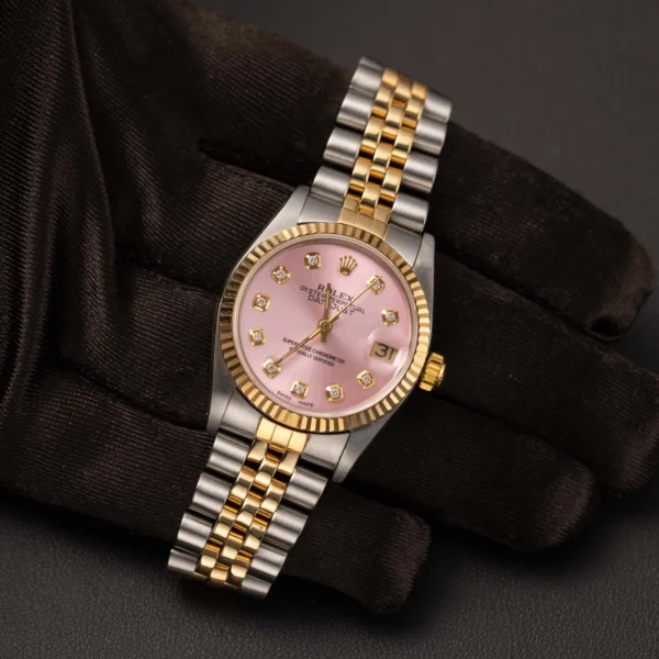 Two Tone ROLEX Watch-Pink Dial