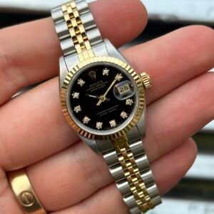 2-Tone ROLEX Watch-Green Dial-Women