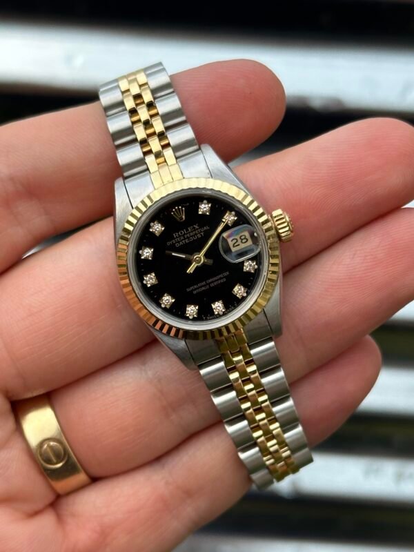 2-Tone ROLEX Watch-Green Dial-Women